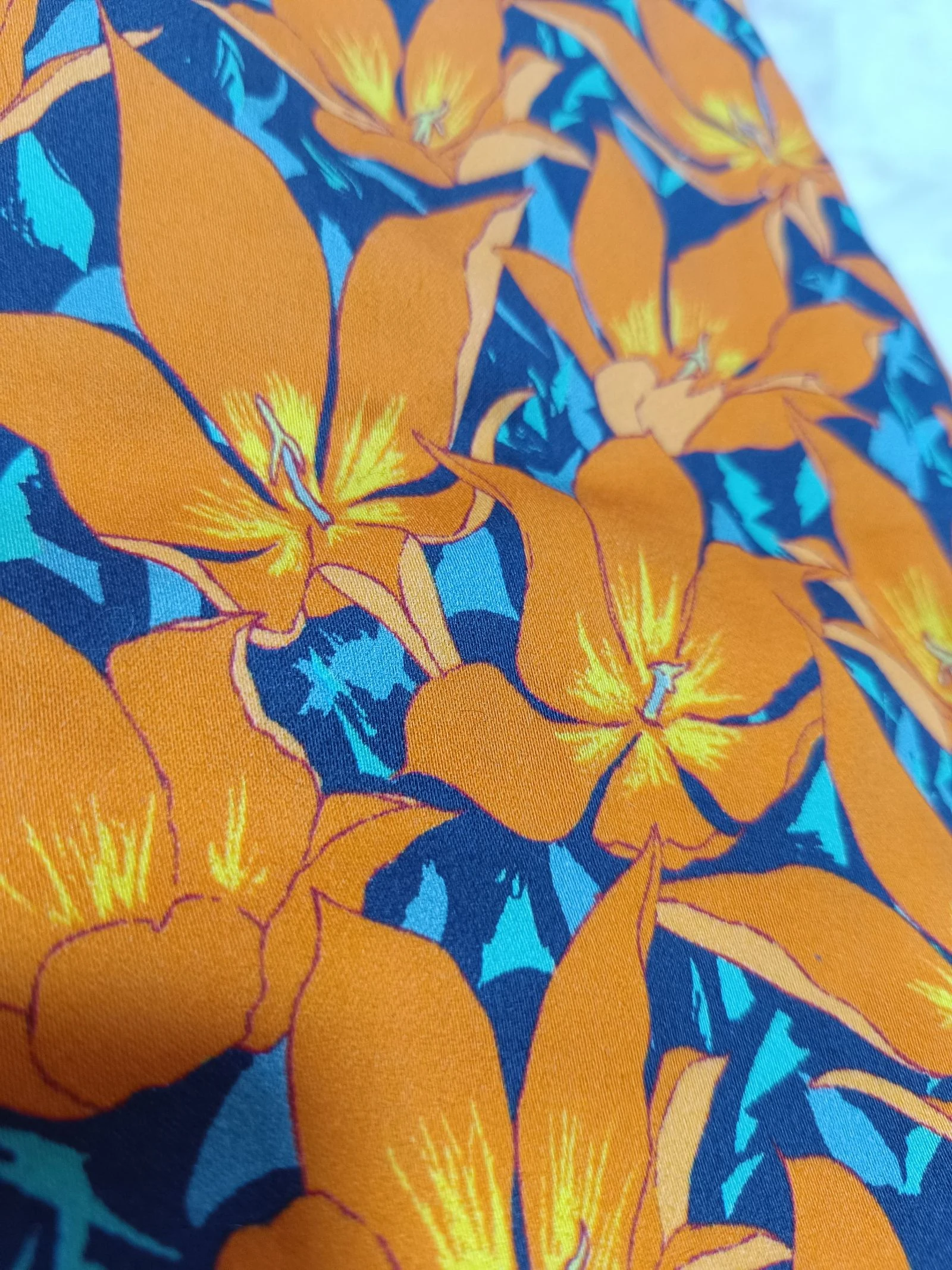 saia curta floral laranja Dolores Promesas algodão. jupe courte fleurie orange – photo 14